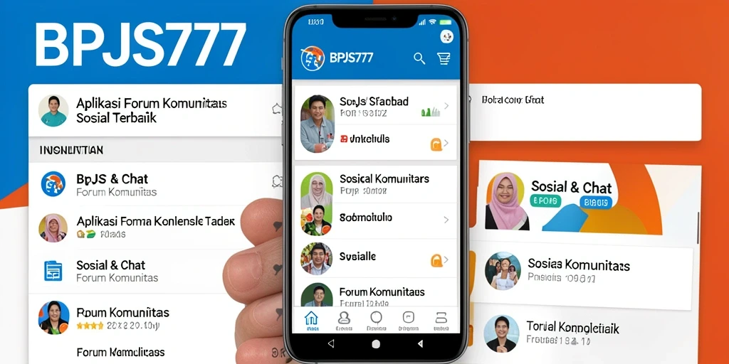 Antarmuka aplikasi BPJS777 dengan berbagai forum diskusi.