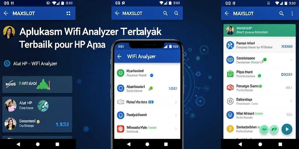 Antarmuka aplikasi MAXSLOT yang intuitif dan informatif untuk analisis WiFi.