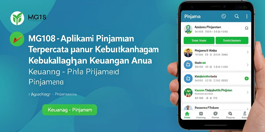 Tampilan antarmuka aplikasi MG108 dengan fungsi pinjaman yang mudah dipahami.