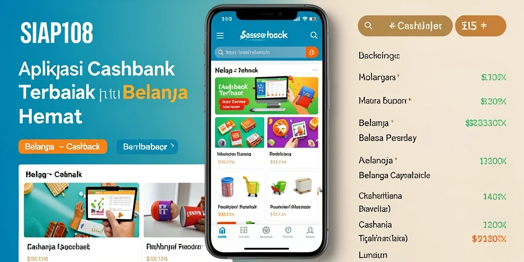 Antarmuka aplikasi SIAP108 yang menampilkan fungsi Cashback dengan jelas dan menarik.