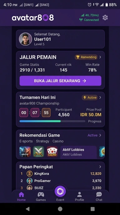 Tampilan link alternatif avatar808