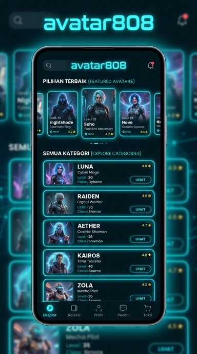 Tampilan katalog aplikasi avatar808