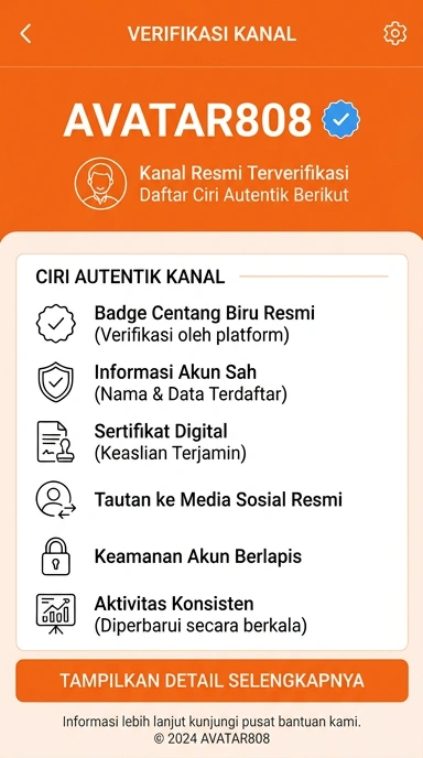 Tampilan kanal resmi avatar808